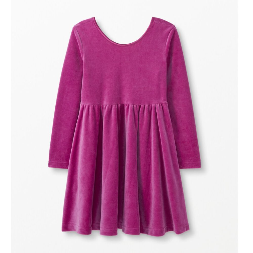 NWT Hanna Andersson Velour Super Soft Skater Dress - Mixed Berry - Size 5